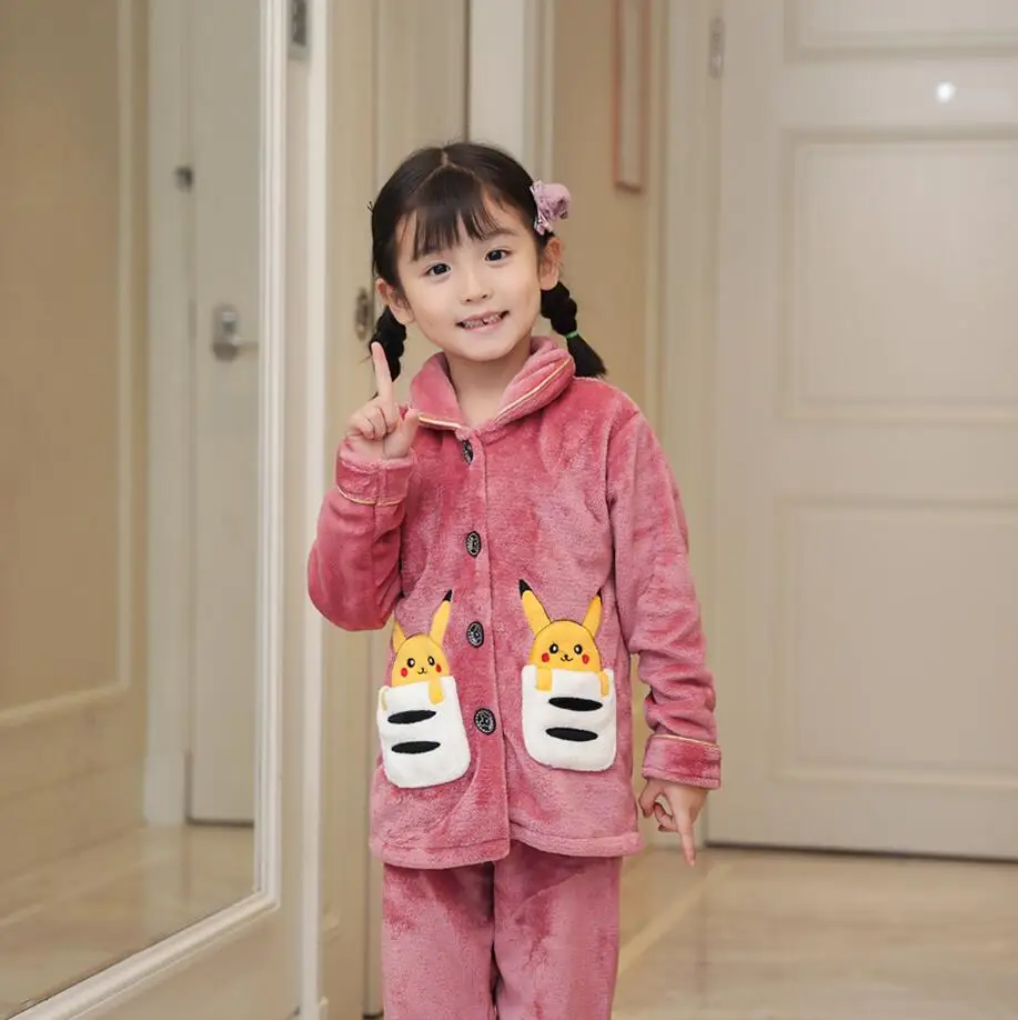 Зимняя Детская Пижама фланелевая одежда для сна пижамы для мальчиков и девочек детские пижамы из кораллового флиса Одежда для детей от 3 до 13 лет одежда для сна/домашняя одежда - Цвет: model 6