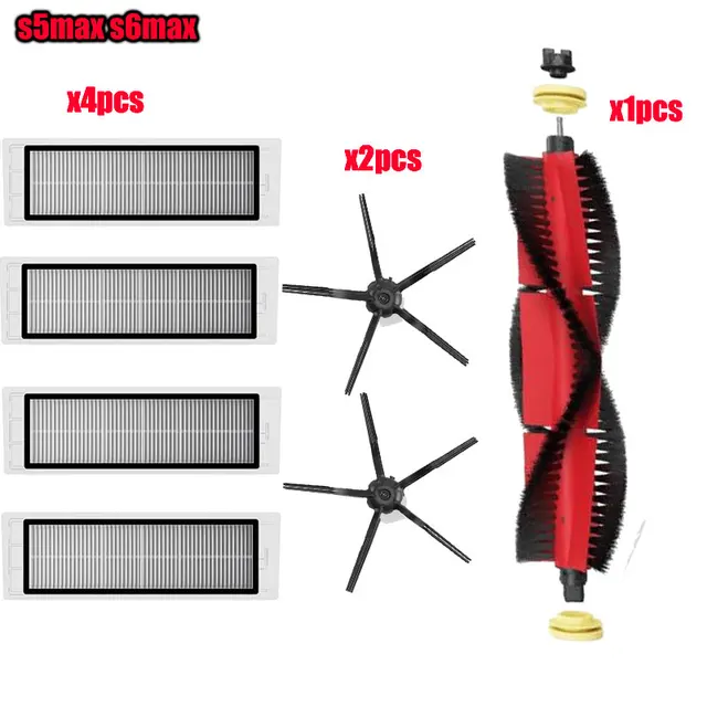 For Xiaomi Roborock S5 Max S6 S50 S51 S55 Vacuum Cleaner Part Accessories HEPA Filter + Side Brush + Main Brush + Mop Cloths F