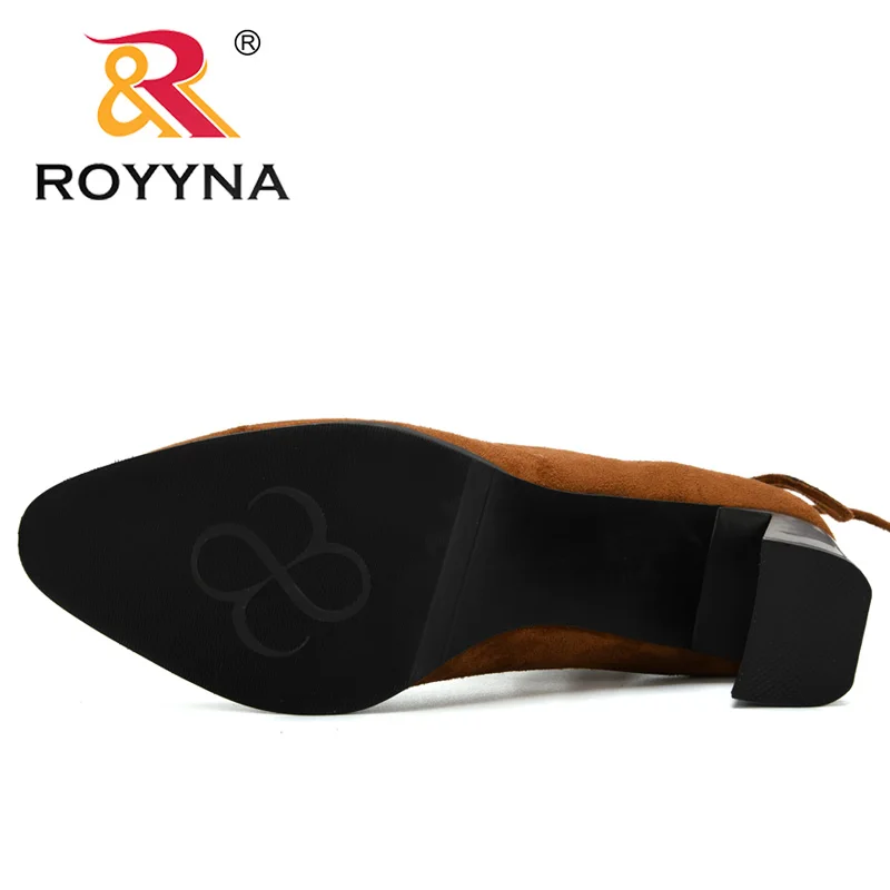 ROYYNA 2020 г. новые дизайнерские популярные ботильоны для женщин уличные модные