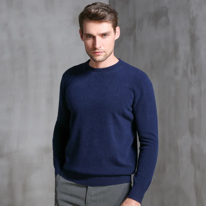 

2019 New Style Men Woollen Sweater Men's Crew Neck Thin Pullover Sweater Korean-style Loose Casual Knit Low Waist Jersey