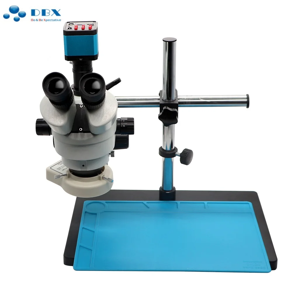 

3.5-90X Continuous Zoom Simul Focal Trinocular Stereo Microscope 21MP Camera adapter Phone Motherboard soldering repair tool