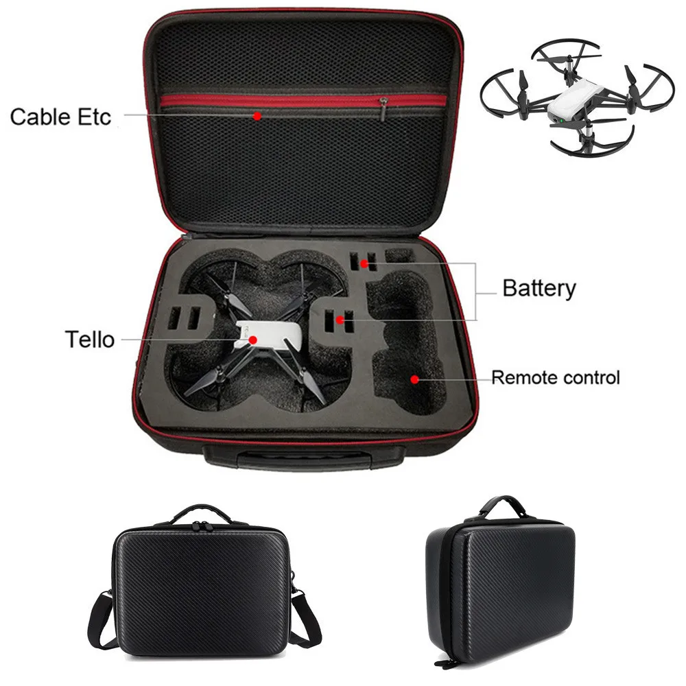 Portable Shoulder Bag For DJI TELLO Drone Shoulder Bags For Men Waterproof Case Protector PU+EVA Internal Storage Bags 819#2