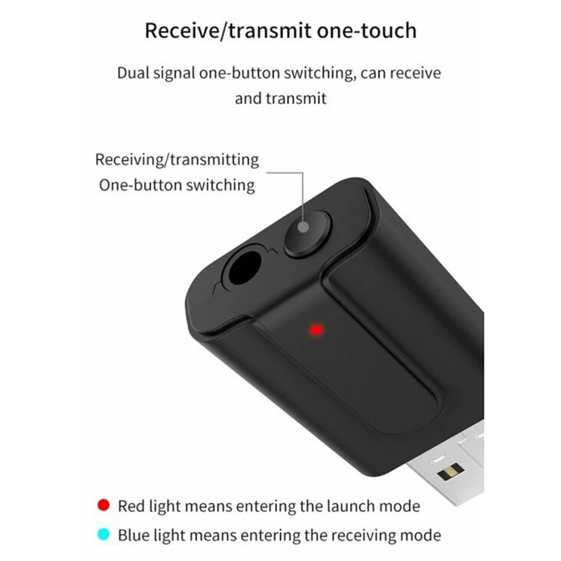 Портативность два в одном USB Bluetooth 5,1 передатчик и приемник телевизионный компьютер беспроводной аудио USB Bluetooth адаптер
