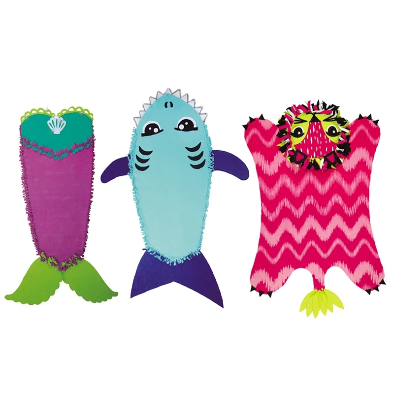 Kids Educational Diy Arts And Crafts Kit Create A Knotted Fleece Sequin Mermaid Tail Wearable Blanket Toy | Дом и сад