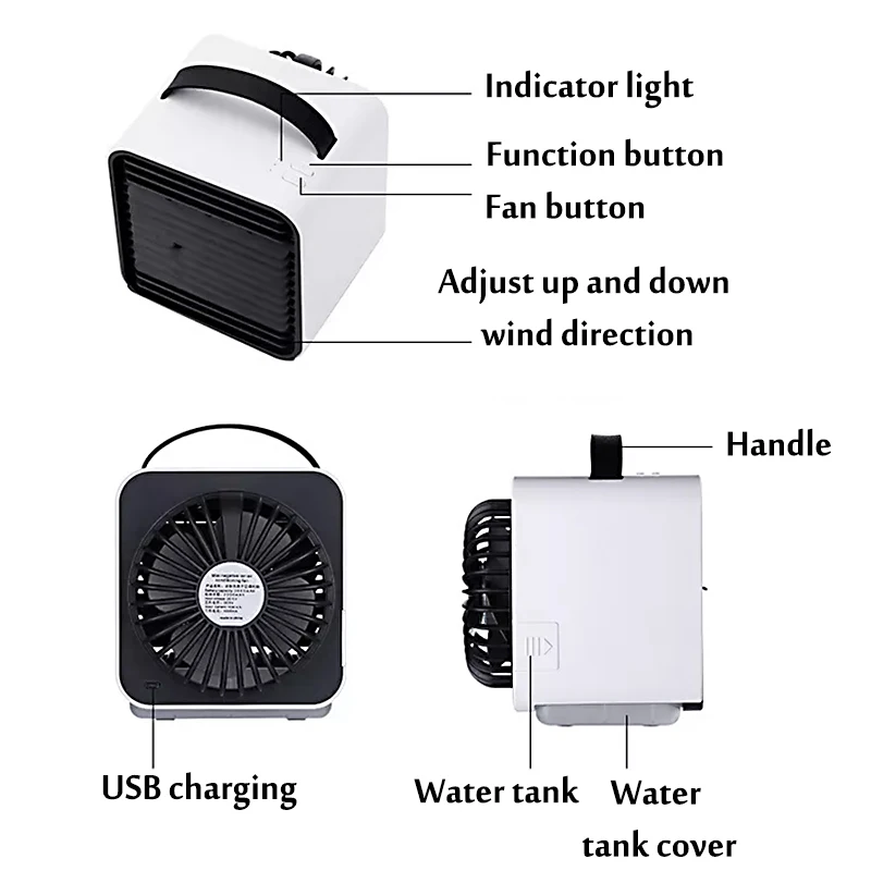 Портативный охладитель воздуха вентилятор удобный цифровой Кондиционер USB мини отрицательное ионное воздушное охлаждающее пространство