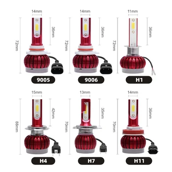 

1 Pair LED Car Light Bulbs 10000LM 72W Super Bright COB Auto Light Auto Led Head Light Car Styling Lamps 3000K Golden Yellow