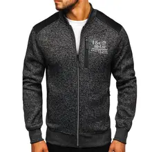 Зимнее мужское простое пальто на молнии с длинным рукавом со съемным капюшоном, мужские повседневные однотонные спортивные куртки для бега, мода