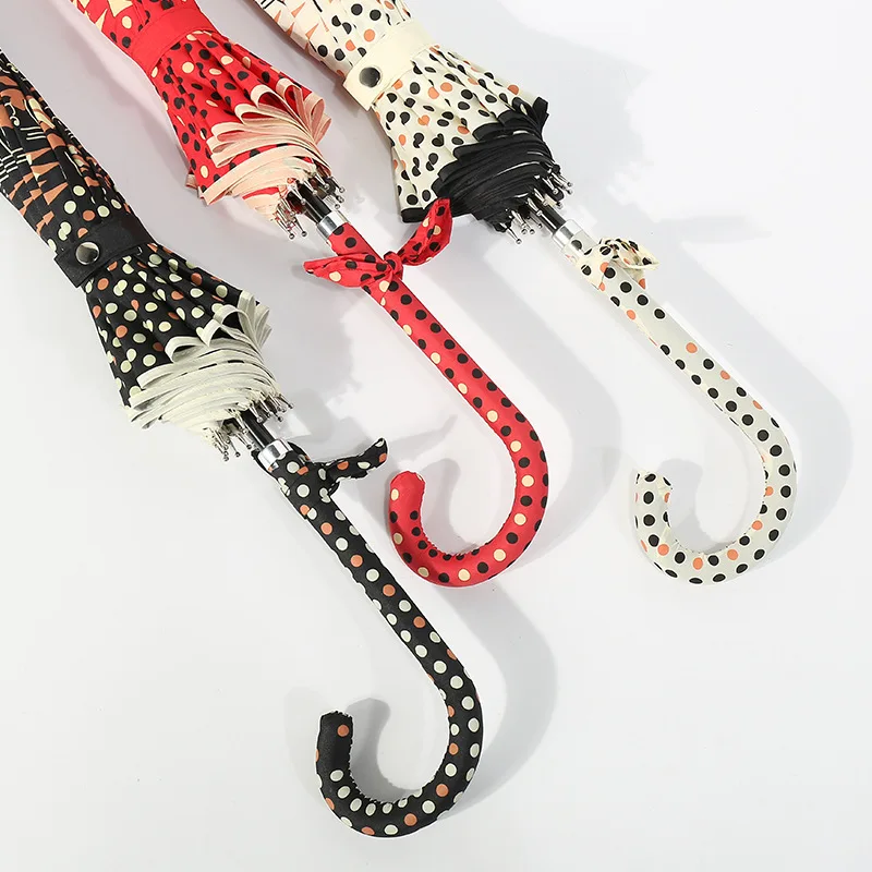 

Japan Cartoon Hipster Spot Cat Long Umbrella Cute Goddess All-Weather Umbrella Students Wood Handle Umbrella