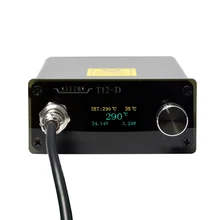 Aiyima, 110 В переменного тока, 220 В, OLED T12, цифровая паяльная станция, регулятор температуры 72 Вт с европейской вилкой+ ручка T12+ наконечник для T12-K, новинка