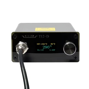 Aiyima, 110 В переменного тока, 220 В, OLED T12, цифровая паяльная станция, регулятор температуры 72 Вт с европейской вилкой + ручка T12 + наконечник для T12-K, новинка - изображение