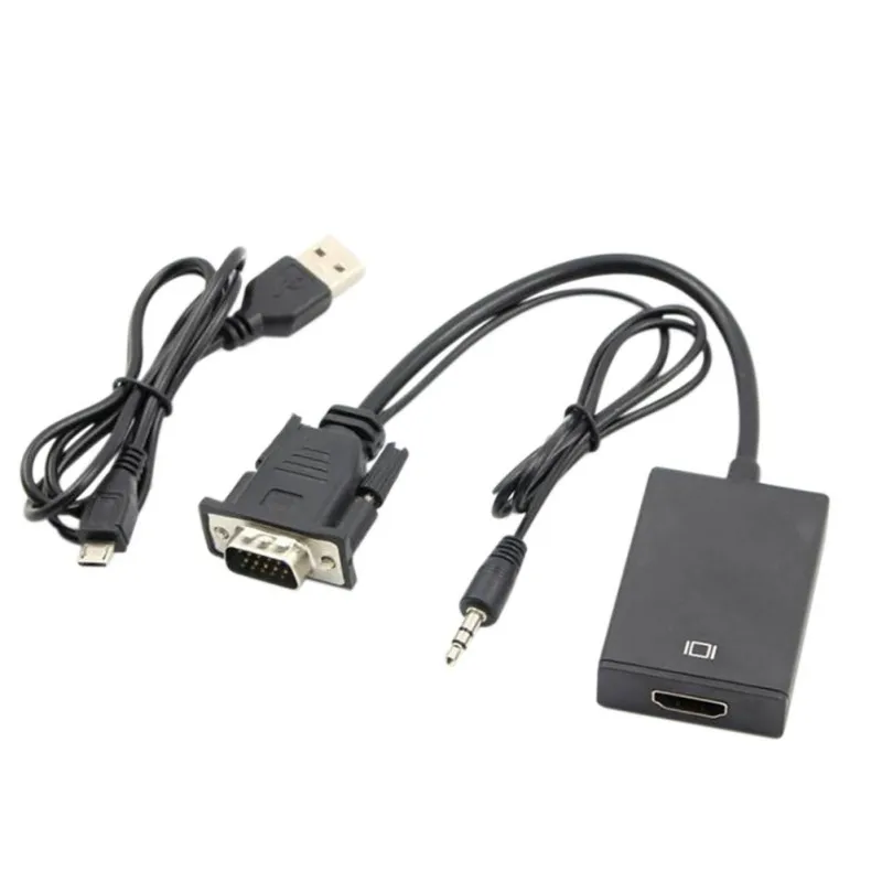 Профессиональный VGA к HDMI адаптер мужской выход 1080P HD+ Аудио ТВ AV HD ТВ 3,5 мм видео кабель конвертер S01