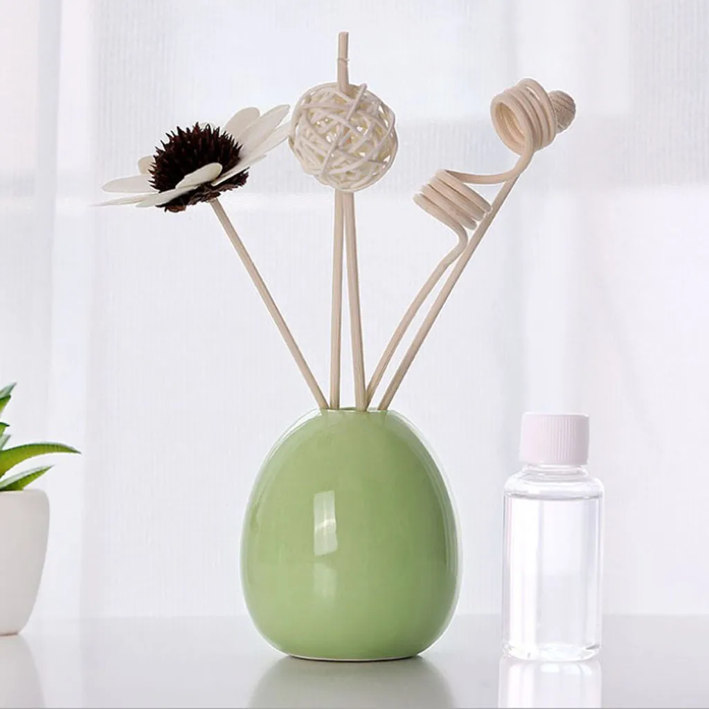 Artificial Flower Ceramic Vase Essential Oil Perfume Bottle Holder Aroma Diffuser for Home Living Room Bathroom Hotel Car Decor