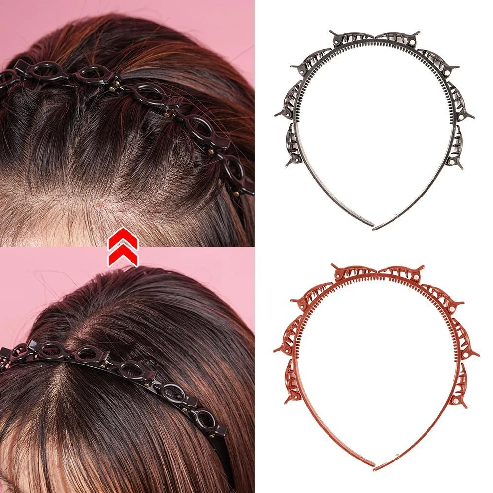 Women Fashion Hair Clips For Double Bangs Hairstyle Head Hoop Twist Plait  Clip Front Hairclips Hair Hoop Girls Hair Accessories - Headband -  AliExpress