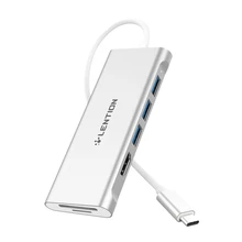 LENTION C34HCR USB C концентратор с 4K HDMI-Совместимость с 3 портами (стандарт SD 3,0 кард-ридер многофункциональная Порты и разъёмы ключ 6 Порты адаптер LENTION C34HCR USB C концентратор с 4K HDMI-Совместимость с 3 портами (стандарт SD 3,0 кард-ридер многофункциональная Порты и разъёмы ключ 6 Порты адаптер