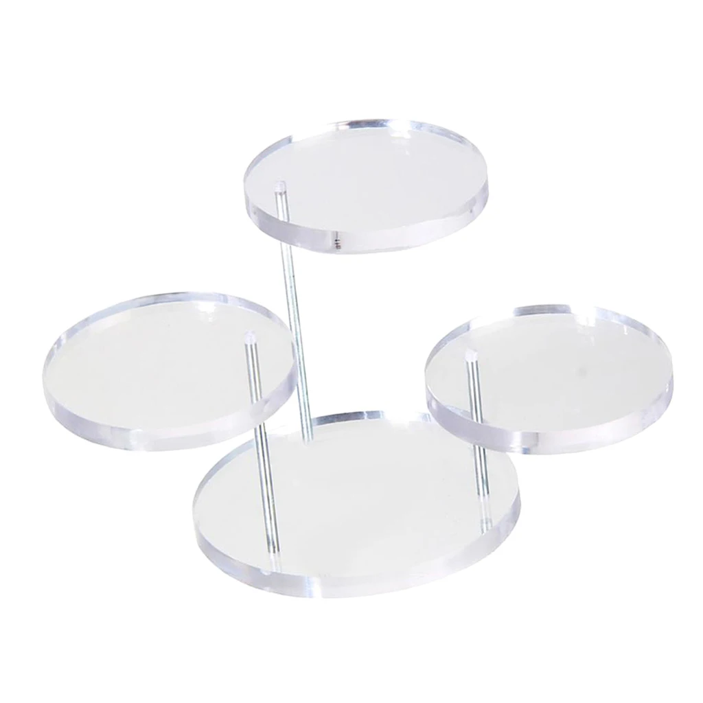  3 Tray Clear Acrylic Display Stands Cosmetic Storage Display Shelf for Rings Earrings