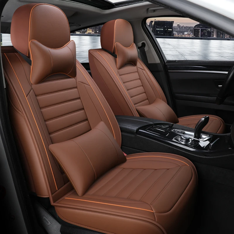 Full Coverage Eco-leather auto seats covers PU Leather Car Seat Covers for Cadillac ats ct6 cts srx xt5 escalade CT5 XT4 | Автомобили и
