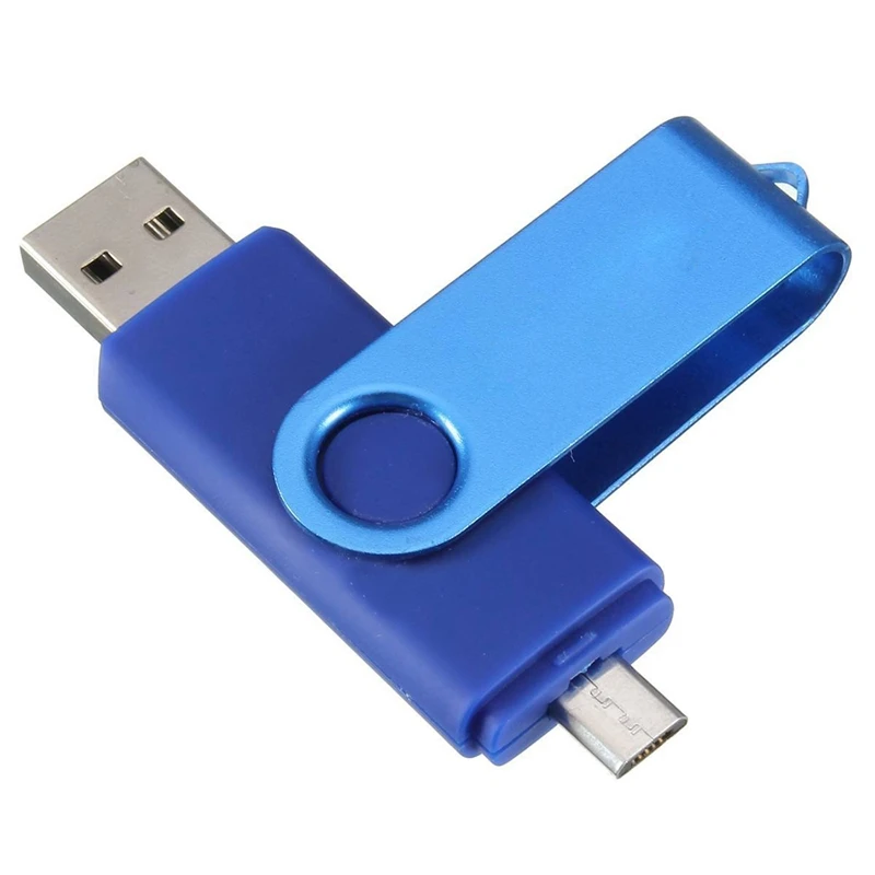  2Pcs USB Mini Memory Stick 32GB USB 2.0 Memory Flash Drive OTG for Handy PC Blue & Purple