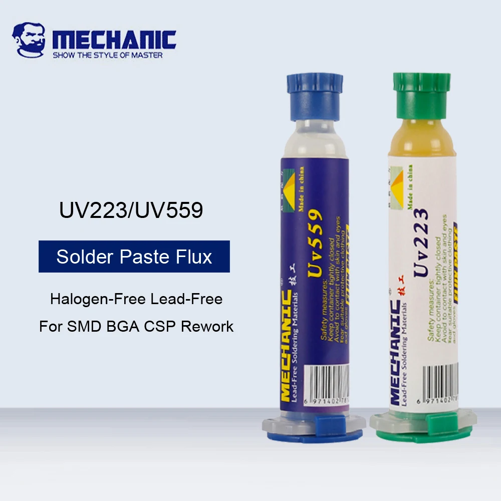 Паяльная паста MECHANIC 10CC UV559 UV223 бессвинцовая не требующая очистки сварочный