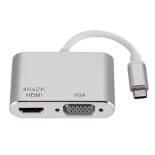 Type C To Hdmi Vga Video Cable Type-C Adapter Dock Hub Usb-C To Hdmi 4K Vga Hd Converter For Phone Chromebook Laptop Mon data frog hdmi type c adapter for nintend switch hub usb c to hdmi mini dock station hd transfer for macbook xiaomi laptop phone