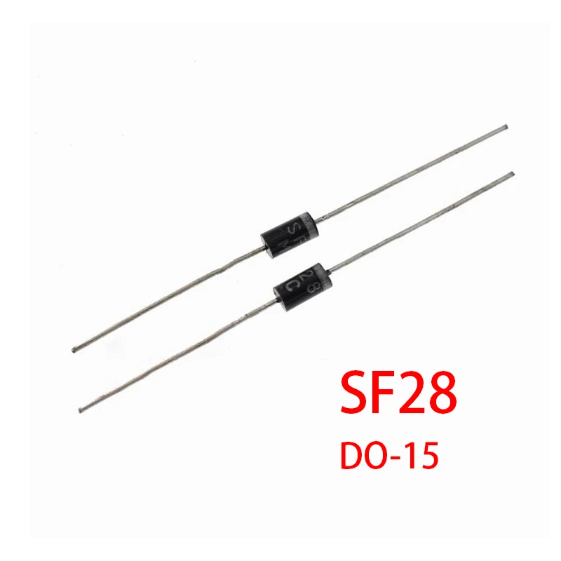 100PCS SF28 Super Fast Rectifier Diode 2A 600V DO-15 | Электронные компоненты и принадлежности