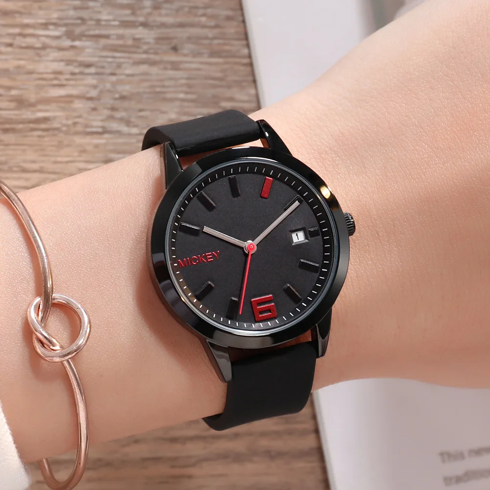 

Silicone Watch Strap Ladies' Watch Fashion WOMEN'S Watch Simple Students Fashion Watch Calendar Quartz Watch 249