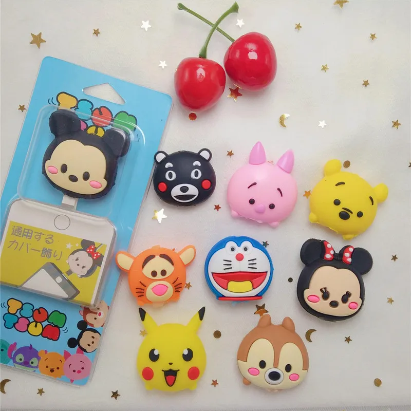 

For Tsum Cute Bite Cable Protector for Samsung iPhone 6 7 8 USB Charger Wire Winder Cable Organizer Cartoon Bites Phone Holder