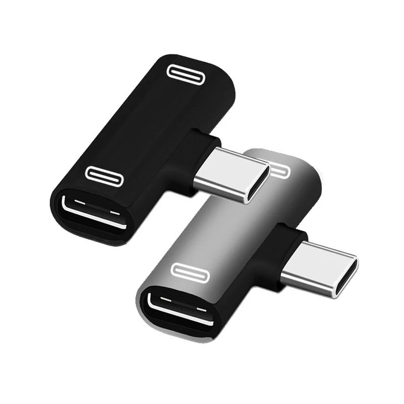 Двойной тип C адаптер двойной USBC разветвитель для наушников для samsung Note10 Plus huawei Mate20pro P30pro 2 в 1 зарядный вспомогательный конвертер