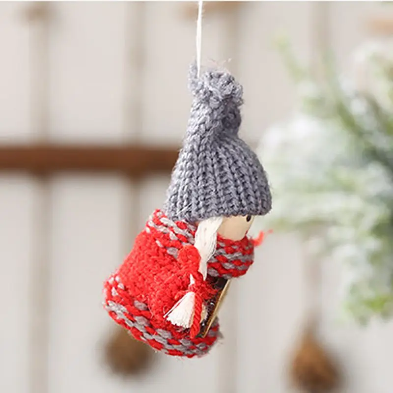 1 пара, Рождественское украшение, вязаная маленькая кукольная подвеска, navidad, елочные украшения, подвесная кукла, ремесло, Декор, рождественские подарки для детей