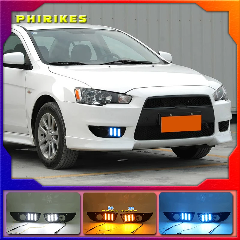 

1 Set For Mitsubishi Lancer EX 2009 2010 2011 2012 2013 2014 LED DRL Daytime Running Lights Daylight Fog Head Lamp