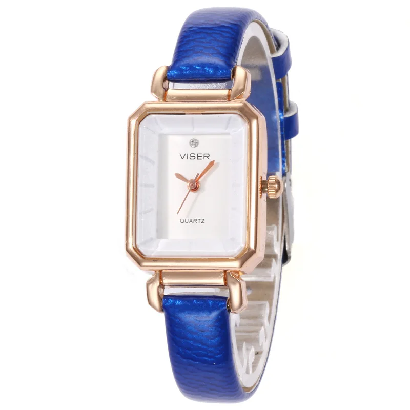 Роскошные модные женские часы с квадратным циферблатом повседневные кварцевые наручные часы с браслетом ЖЕНСКИЕ НАРЯДНЫЕ часы модные спортивные часы Montre Femme - Цвет: Синий