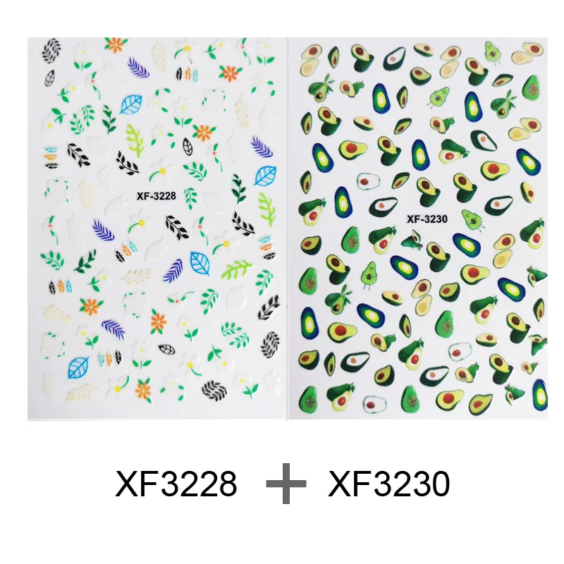XF3228-XF3230 Bittb наклейка с цветком для ногтей лист милый переводная вода 3D летняя наклейка для дизайна ногтей s Наклейка DIY дизайн украшение для девочек и детей - Цвет: XF3228-XF3230