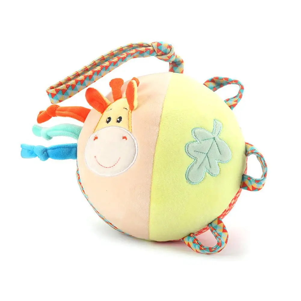 Fawn Yiwa Baby Wind Chime мультфильм ручной ловля мяча плюшевая погремушка украшение для кровати для утешения и обучения ребенка мультфильм мяч - Цвет: Fawn