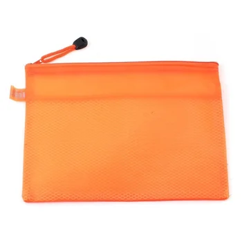 

Orange waterproof 2 compartment nylon bag zipper A5 file bag