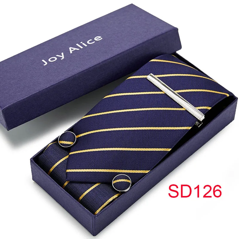 Подарочная коробка классический 8 см широкий галстук наборы черный/синий/красный мужской шейный Галстук платок Запонки И Зажимы Для Галстука полиэстер шелк ручной работы