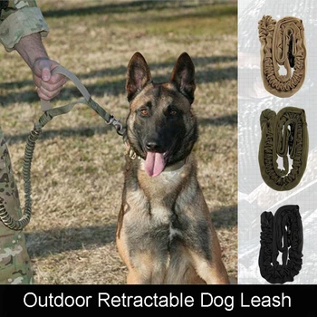 

Retractable Nylon Rope Dog Leash Tactical for Large Dog Heavy Duty Coupler Adjustable Elastic Training Belt Leads smycz dla psa