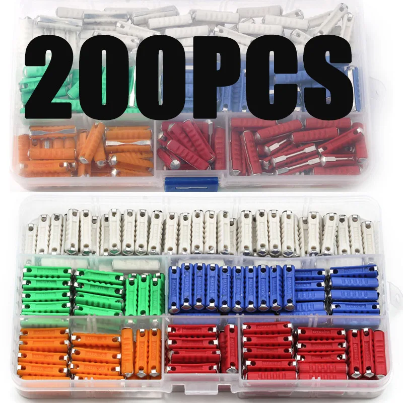 

200PCS 5A 8A 10A 16A 25A Automotive European Fuse Dia 6mm Continental Car Fuse GBC EU Car/Auto Blade Bakelite Auto Fuze Kit