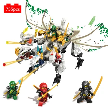 

Ninja The Ultra Dragon Movie Flying Mecha Dragon Transformation DIY Building Block Sets Compatible Lepining Ninjagoed Toys