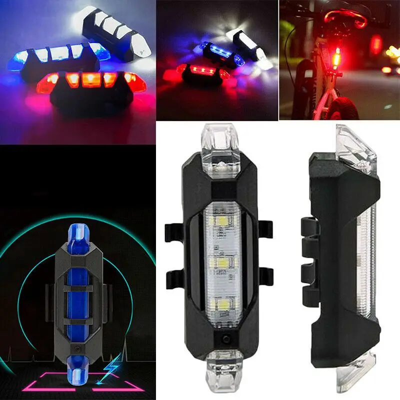 

2019 Bicycle Tail Lights Rechargeable Mountain Bike Night Riding LED USB Waterproof Warning Lights Riding Accessories