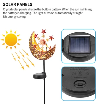 

LemonBest Outdoor Lighting Light Moon Shape Light Solar Windmill Light Solar Windmill Moon Shape Light Solar Light