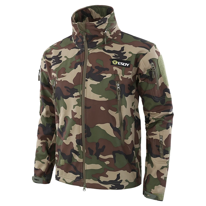ESDY Brand Shark Skin Soft Shell Military Tactical Jacket Men Waterproof Army Fleece Clothing Multicam Camouflage Windbreakers | Спорт и