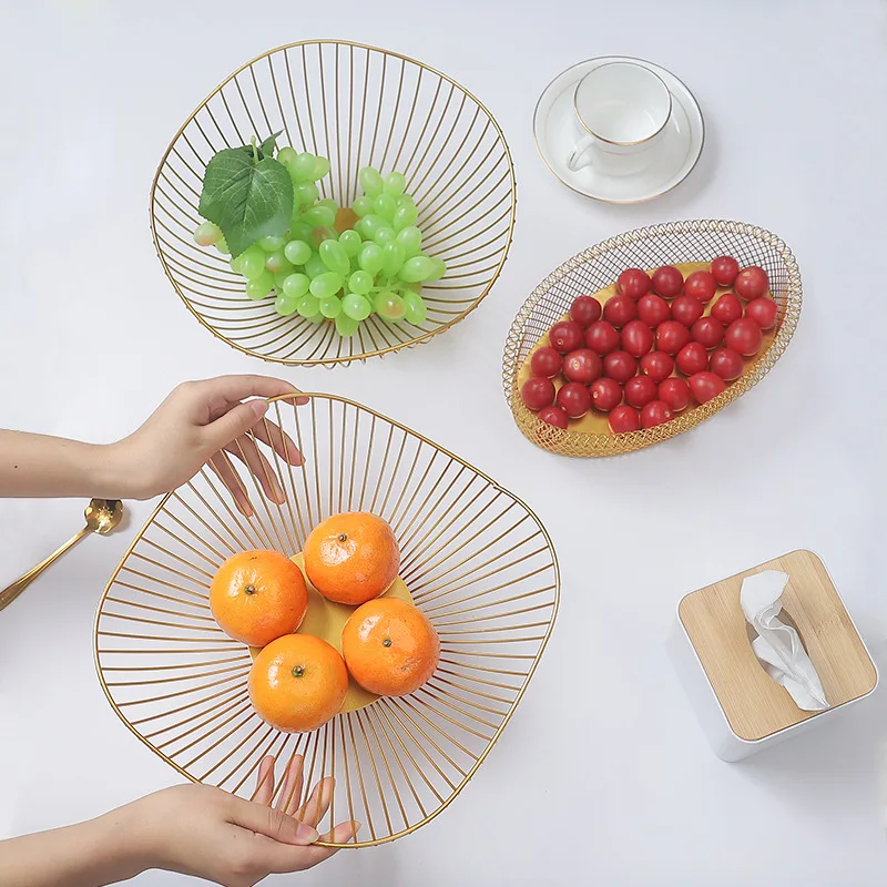 Fruit Basket Container Bowl Metal Wire Kitchen Drain Rack Vegetable Storage Holder Snack Tray Table | Дом и сад