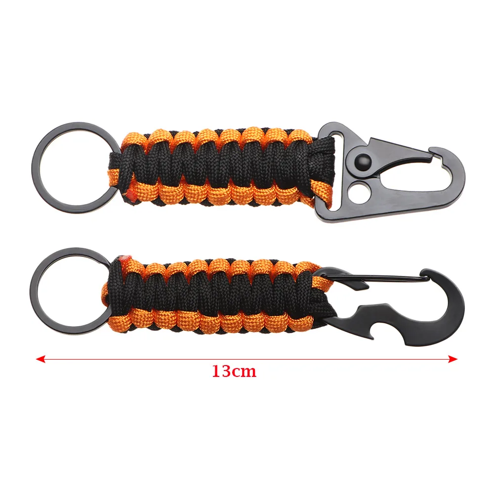 Paracord Cord Rope Emergency Knot Outdoor Keychain Bottle Opener Camping Carabiner Climbing Carabiner EDC Tool SurvivalKit Key Chain Ring