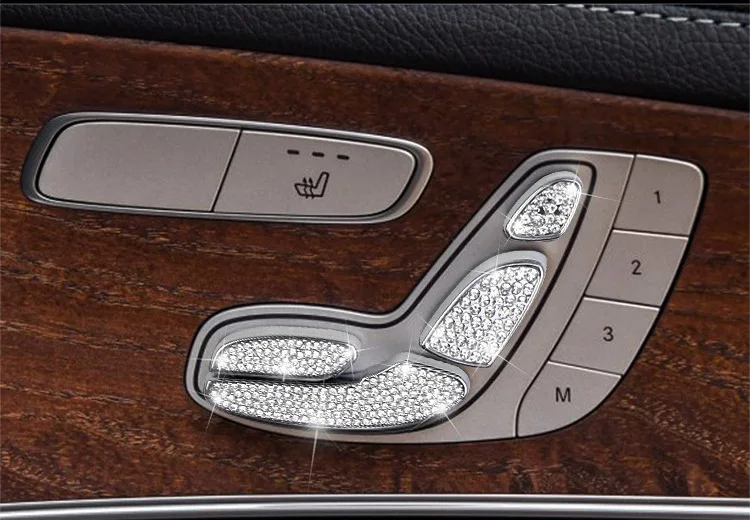 Применимый Benz E-Class модифицированный E300L внутренняя отделка Декоративная Алмазная E300 E200 Кнопка регулировки сиденья автомобильные наклейки