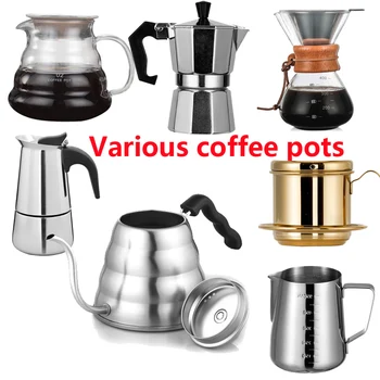 

1.2/1L Stainless Steel Coffee Pot Long Spout Kettle Gooseneck Drip Coffee Kettle Thermo Maker With Thermometer Pour Over Teapot