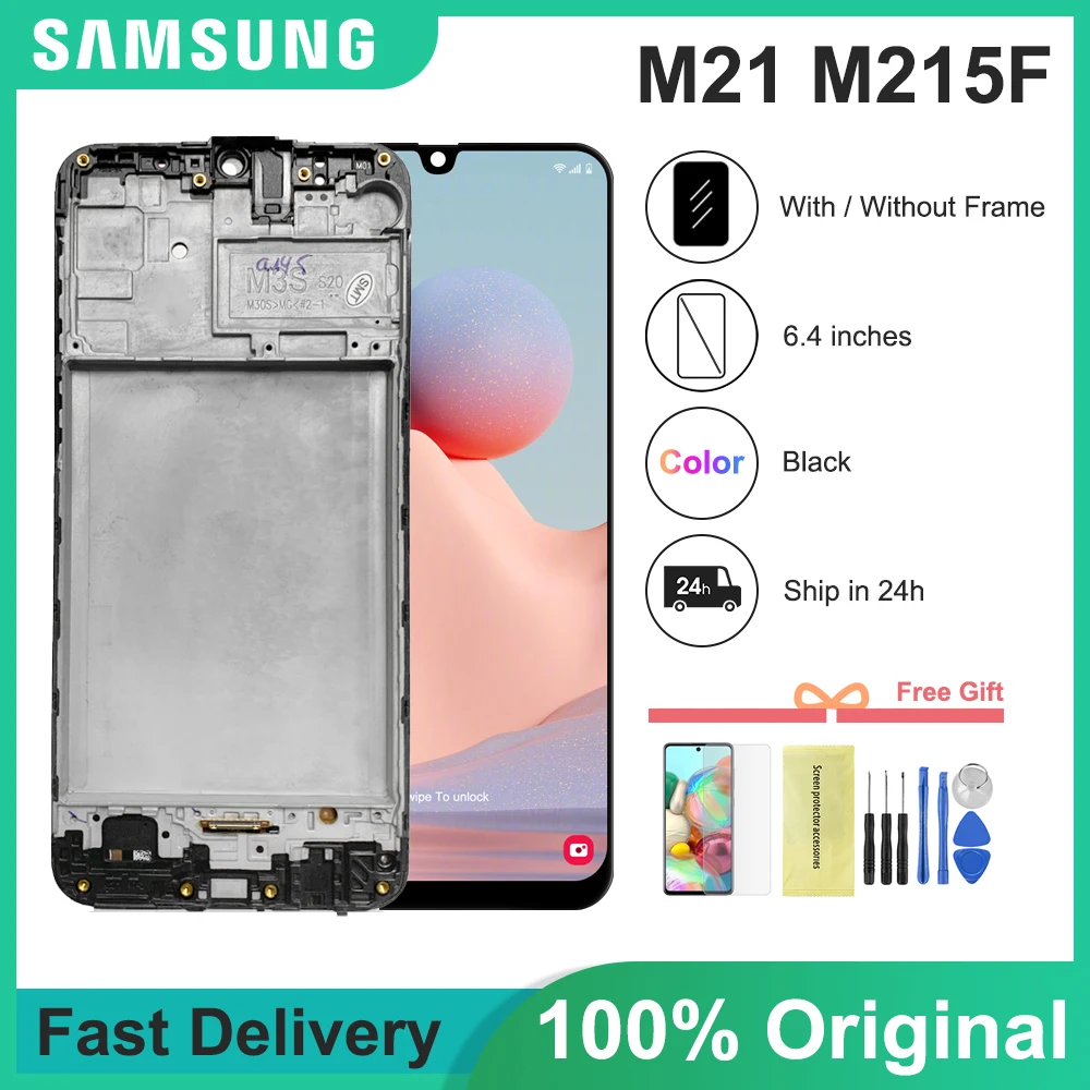 6 4 Original Display For Samsung Galaxy M21 M215f Lcd Display With Touch Screen Digitizer M215f Ds Lcd Assembly Replacement Mobile Phone Lcd Screens Aliexpress