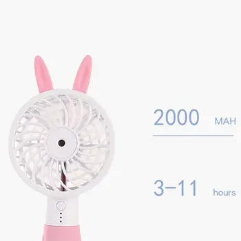 

Cute Cat Ear Portable USB Rechargeable Cooler Mini Handy Cooling Fan Desk Pocket Water Mist Cooling Air Humidifier Fan