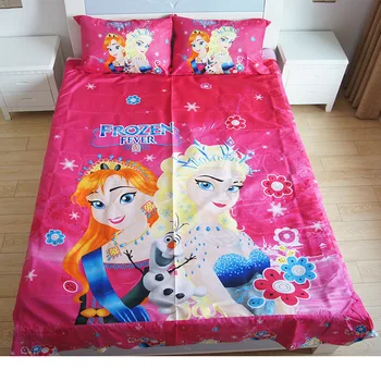 

3D Disney Cinderella and Rapunzel Princess Bedclothes Sheet with Ruffles Pillowcase Cartoon Flatsheet Kids Girls Bedding Sets