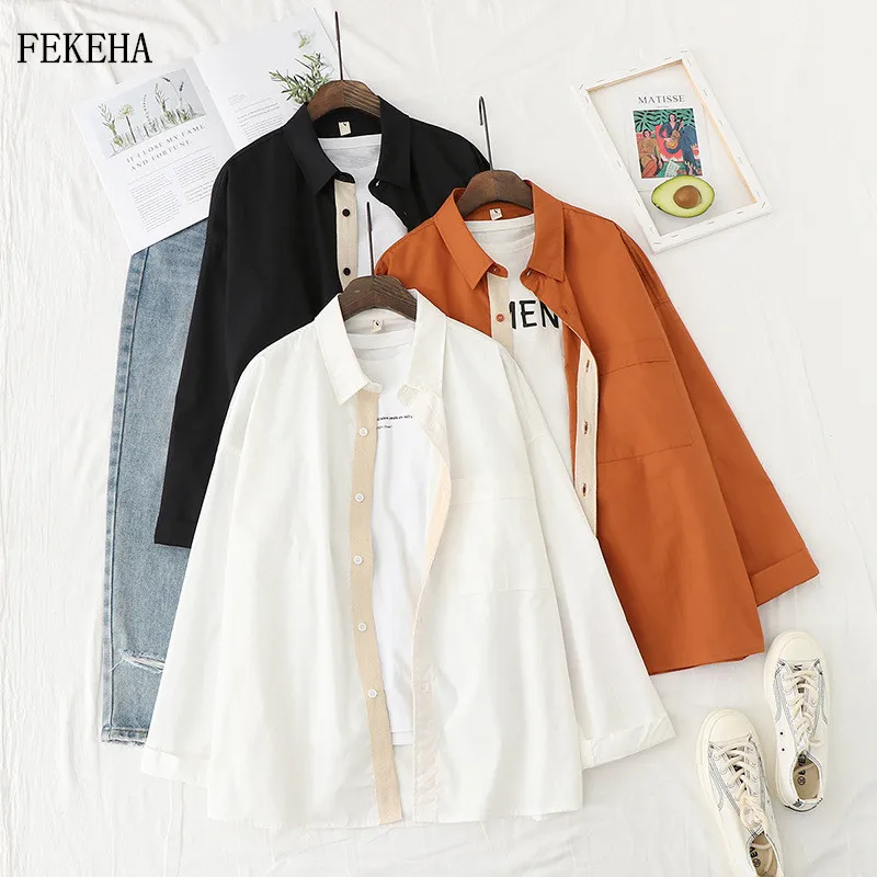 Cotton Shirts Womens Blouses And Tops Casual Long Sleeve Solid Loose Outwear Female Clothes Autumn 2020 News Cotton Shirts Womens Blouses And Tops Casual Long Sleeve Solid Loose Outwear Female Clothes Autumn 2020 News