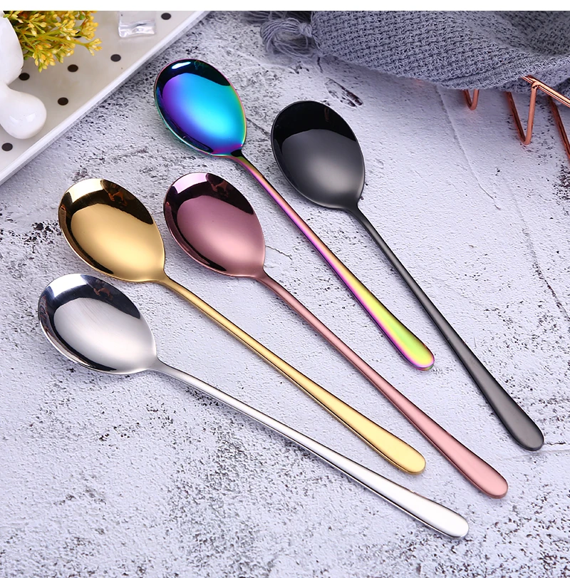 

1pc High Quality 304 Stainless Steel Korean style Dining Dinner Spoon Solid Tableware Flatware Dinnerware Gift