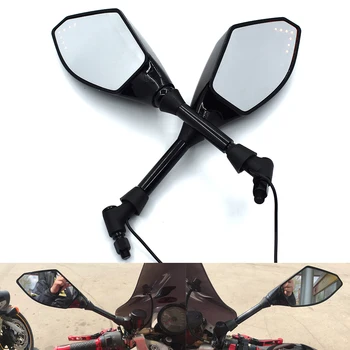 

Motorcycle Rearview Mirrors LED Turn Signal Integrated Mirrors FOR Suzuki GSF1250 GSR600 GSR750 GSX650F GSXR1000 GSXR600